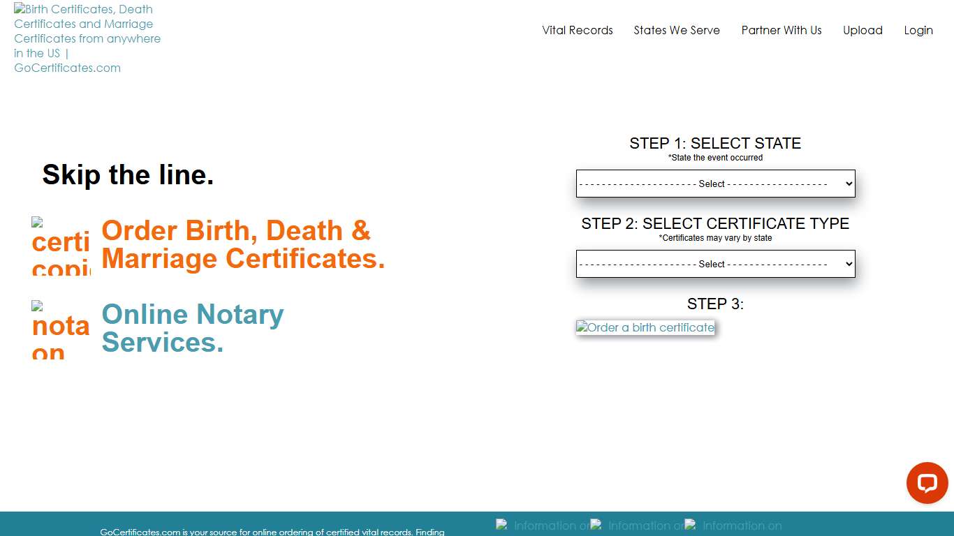 Birth Certificates Death Certificates GoCertificates.com